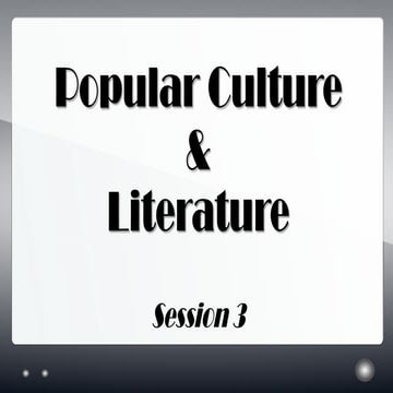 Popular Culture and the Media