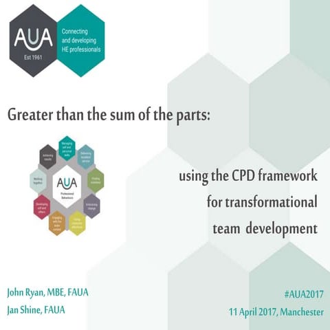 Greater than the sum of the parts: using the CPD Framework for transformation...