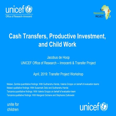 Cash Transfers, Productive Investment & Child Work