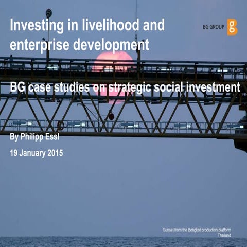 Investing in Livelihood and Enterprise Development