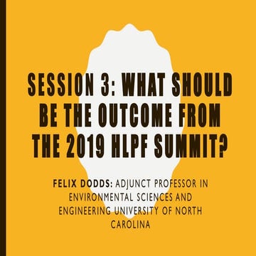 Session 3 felix dodds what should be the outcome from the 2019 hlpf summit