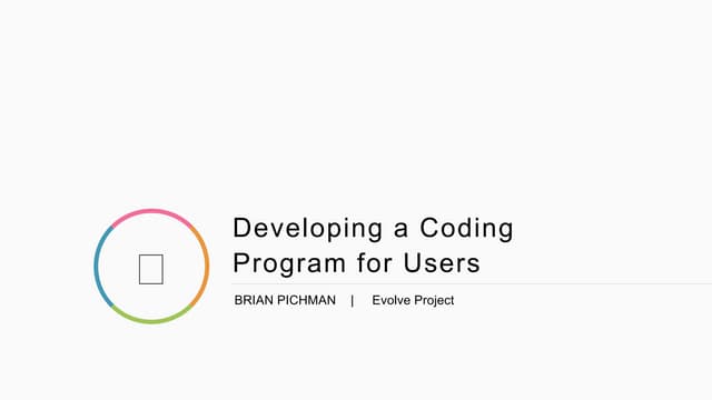 Developing a Coding Program for Users  - SWFLN Makerpalooza - Session 4