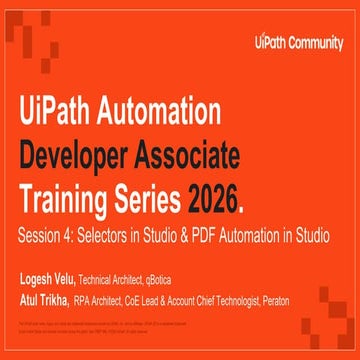 UiPath Automation Developer Associate Training Series 2025 - Session 4 ...