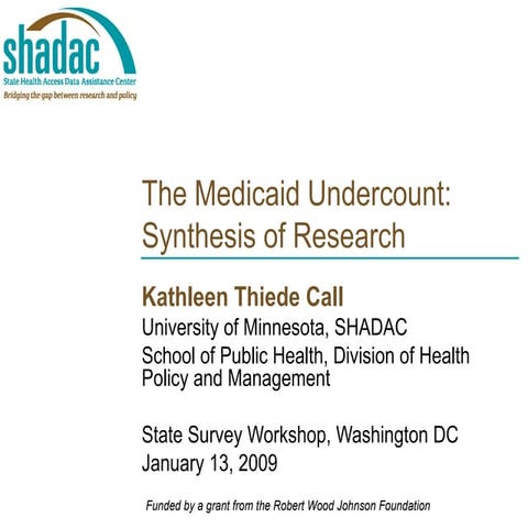 The Medicaid Underdcount:  Synthesis of Research