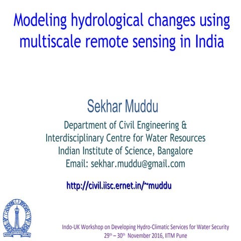 IUKWC Workshop Nov16: Developing Hydro-climatic Services for Water Security –...