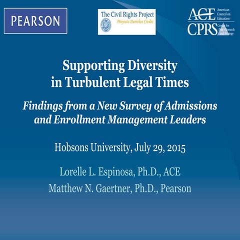 Supporting Diversity in Turbulent Legal Times Findings from a New Survey of A...