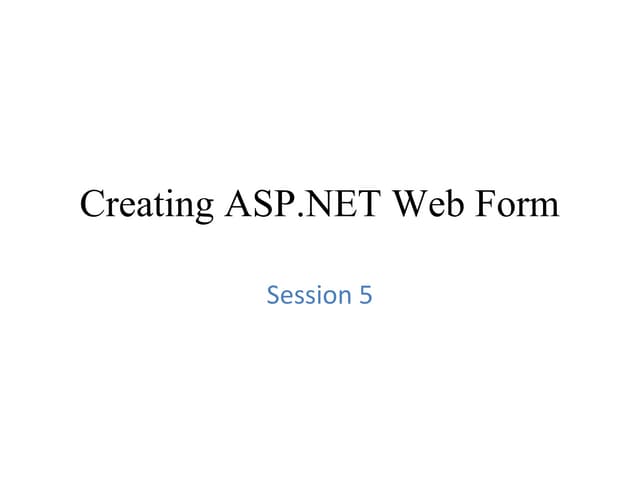 ASP.NET Session 5
