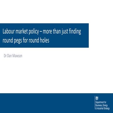 Labour market policy more than just finding round pegs for round holes