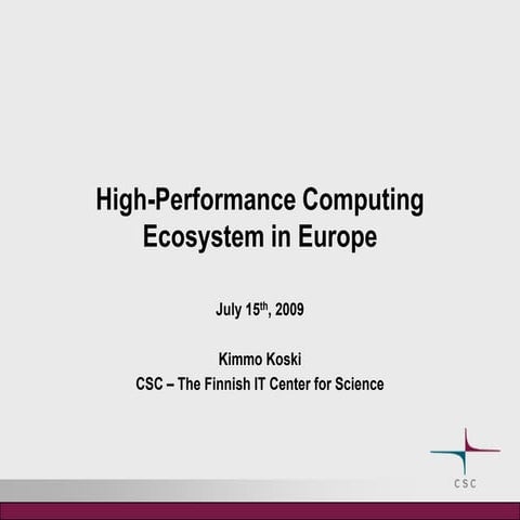 Session 50 - High Performance Computing Ecosystem in Europe