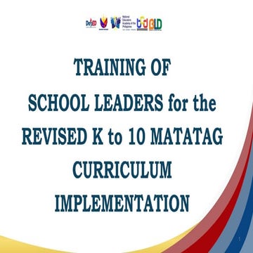 Training School Leaders for Effective K to 10 Matatag Curriculum ...