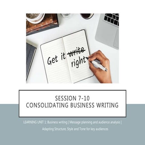 APCT6211 Session 7-10 - Consolidating Business Writing