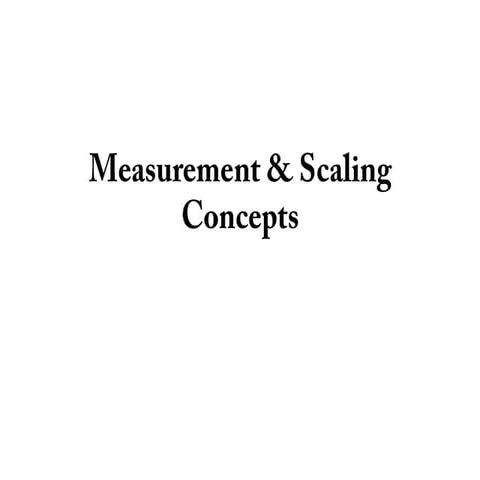 Scaling concepts