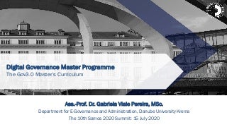 Digital Governance Master Programme. The Gov3.0 Master’s Curriculum