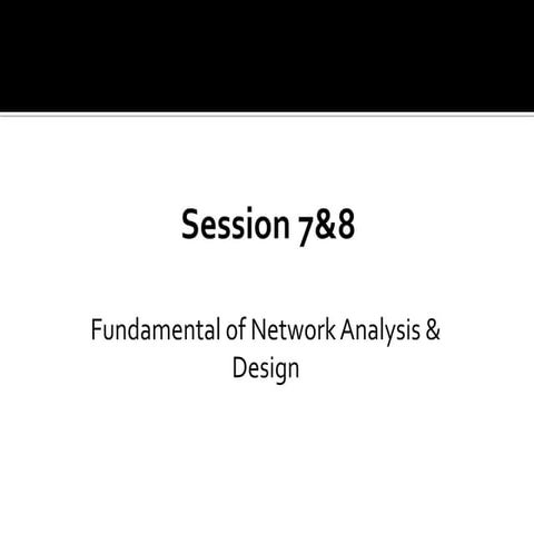 Network Analysis & Design