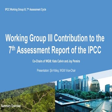 Session7 Outlines of AR7 Reports Working Group III