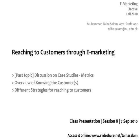 Session 8   E-Marketing - 7 Sep 10