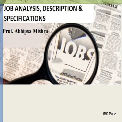 Job Analysis and Job Description