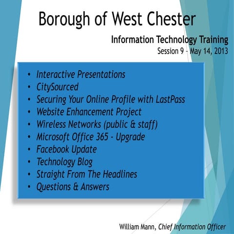 Tech Training - Session 9