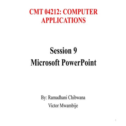 SESSION 9 - Microsoft PowerPoint presentation