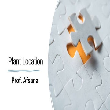 Factors Affecting Plant Location