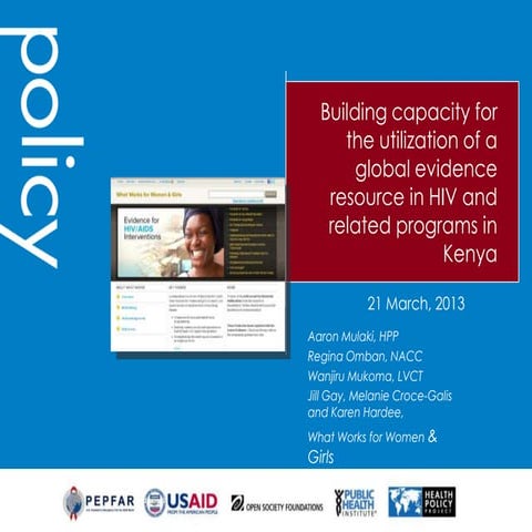 Aaron Mulaki - Health Policy Project, Futures Group, Kenya