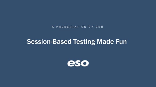 Session Based Testing Made Fun