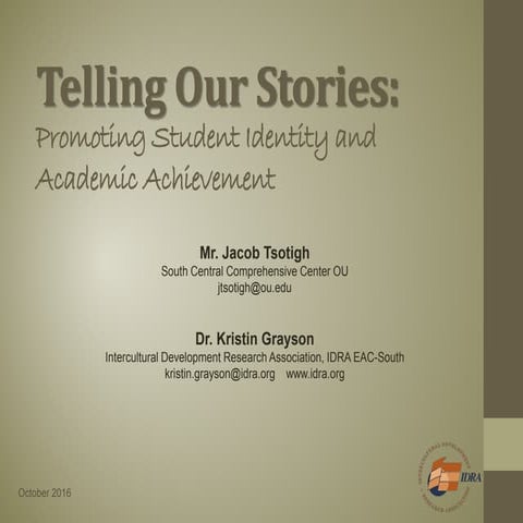 Telling Our Stories IDRA at National Indian Education Association Oct 2016