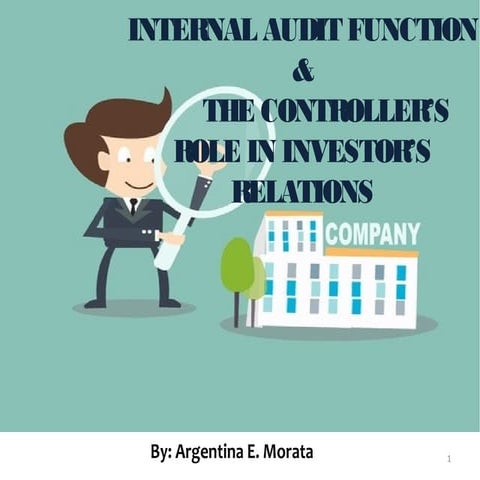  internal audit function ans controller's role in investors relation