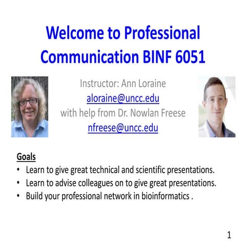 Giving great talks in Bioinformatics - from Professional Communication class ...