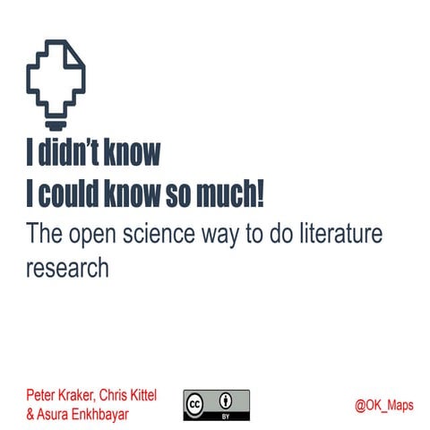 The Open Science Way to do Literature Research
