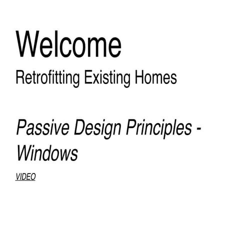 Passive Design Principles - Windows