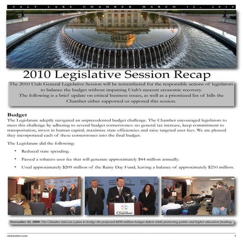 2010 Legislative Session Recap