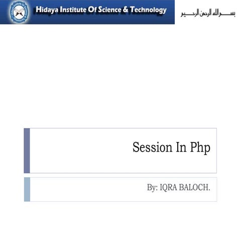 Sessions in php | PPTX
