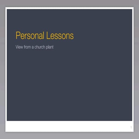 Session Xi   Personal Lessons & Conclusions