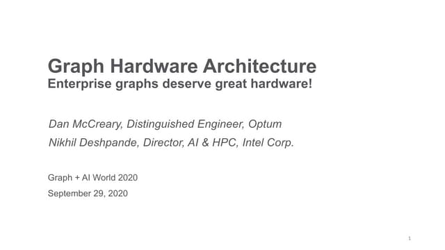 Graph Hardware Architecture - Enterprise graphs deserve great hardware!
