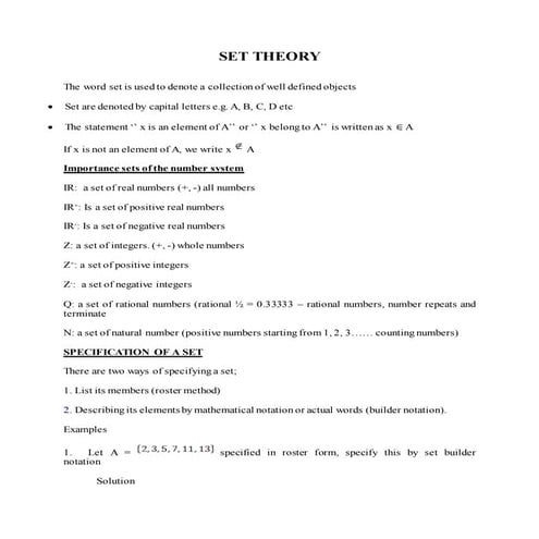 SET THEORY | PDF