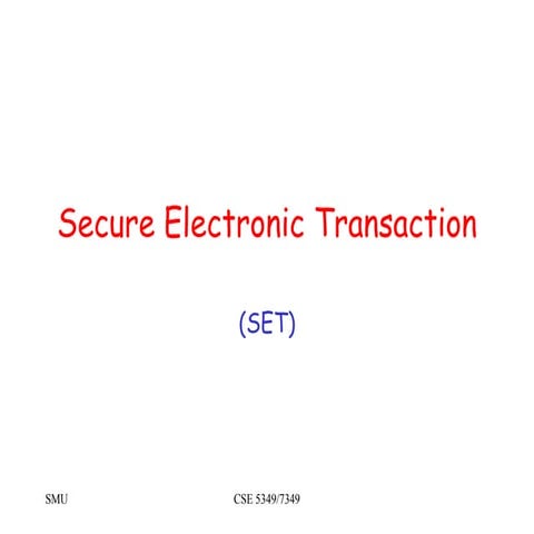 Secure electronic transactions (SET) | PPT