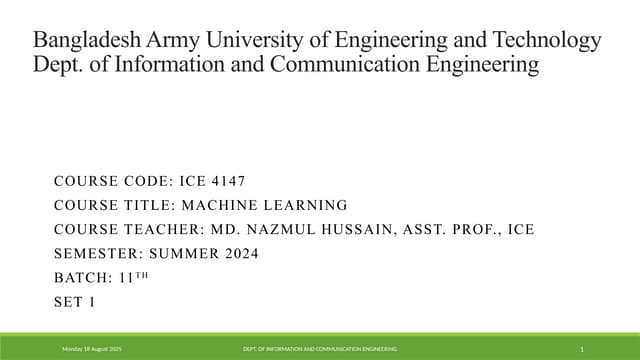 SET 1 Compulsory MNH machine learning intro