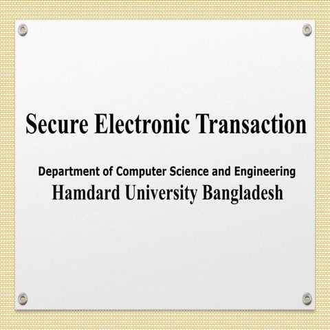 Secure Electronic Transaction