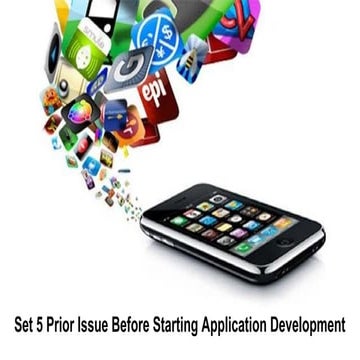 Set 5 Prior Issue Before Starting Application Development