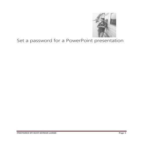 Set a password for a power point presentation | PDF