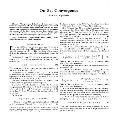 Set convergence