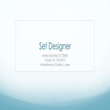 Set design Ashley Sanchez