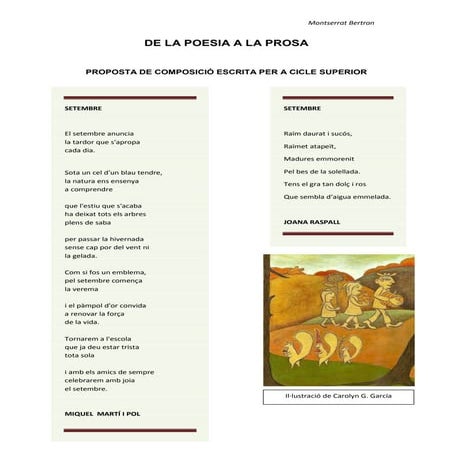 Setembre. de la poesia a la prosa