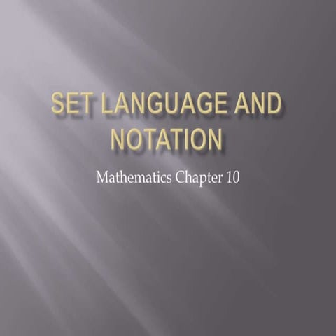 Set Language And Notation