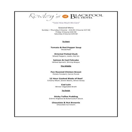 Sample Classic menu | PDF