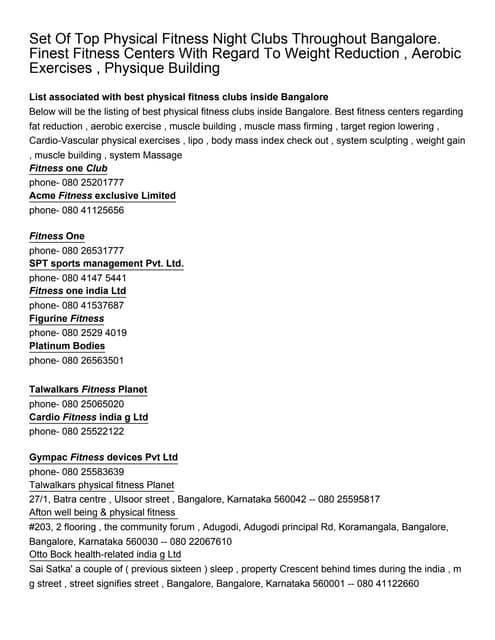 Set Of Top Physical Fitness Night C...