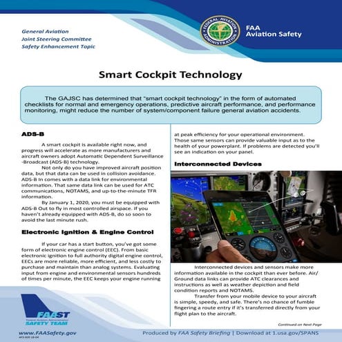 April 2018 - Safety Enhancement Topic - Smart Cockpit