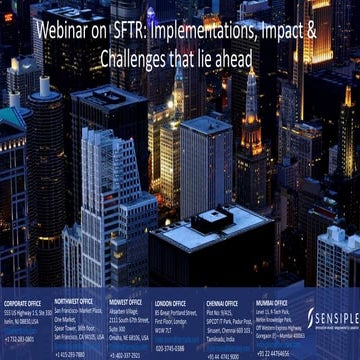 Webinar : Implementing SFTR: The Impact & Challenges that lie ahead