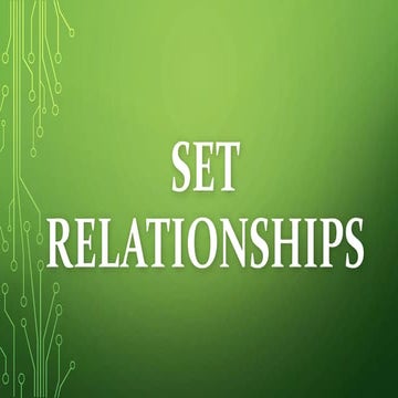 Set relationships